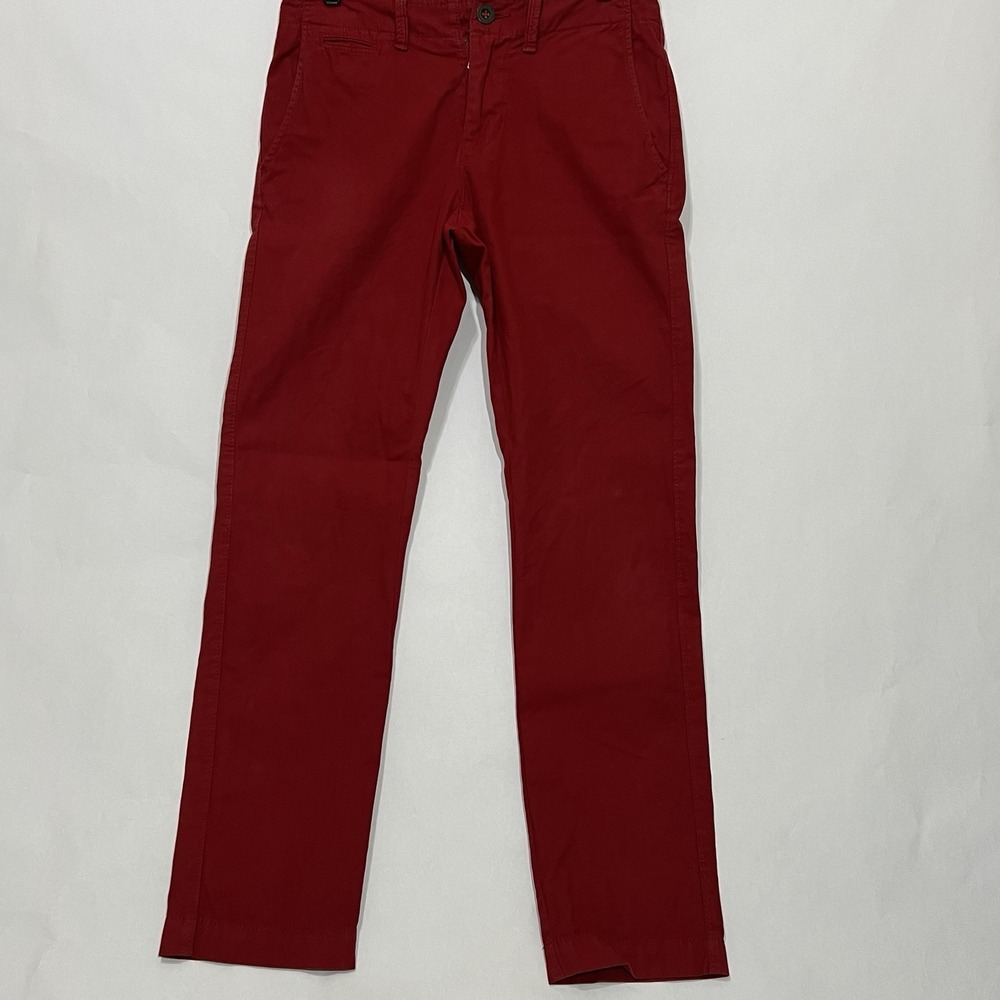 American Eagle Casual Flat Front Chino Red Pants Mens Size 29x32 Tag See Measure